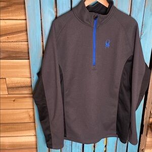 Spyder Outbound Gray and Black Quarter-Zip Pullover sweater size XXL
